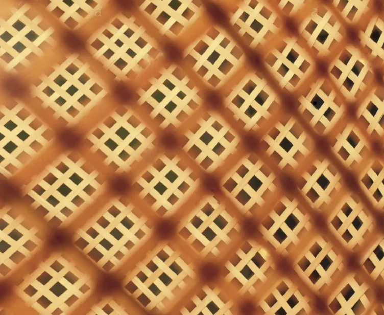 A woven lattice pattern