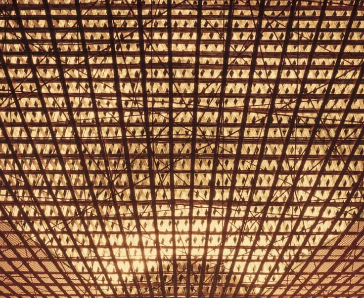 Daylight through a latticed ceiling