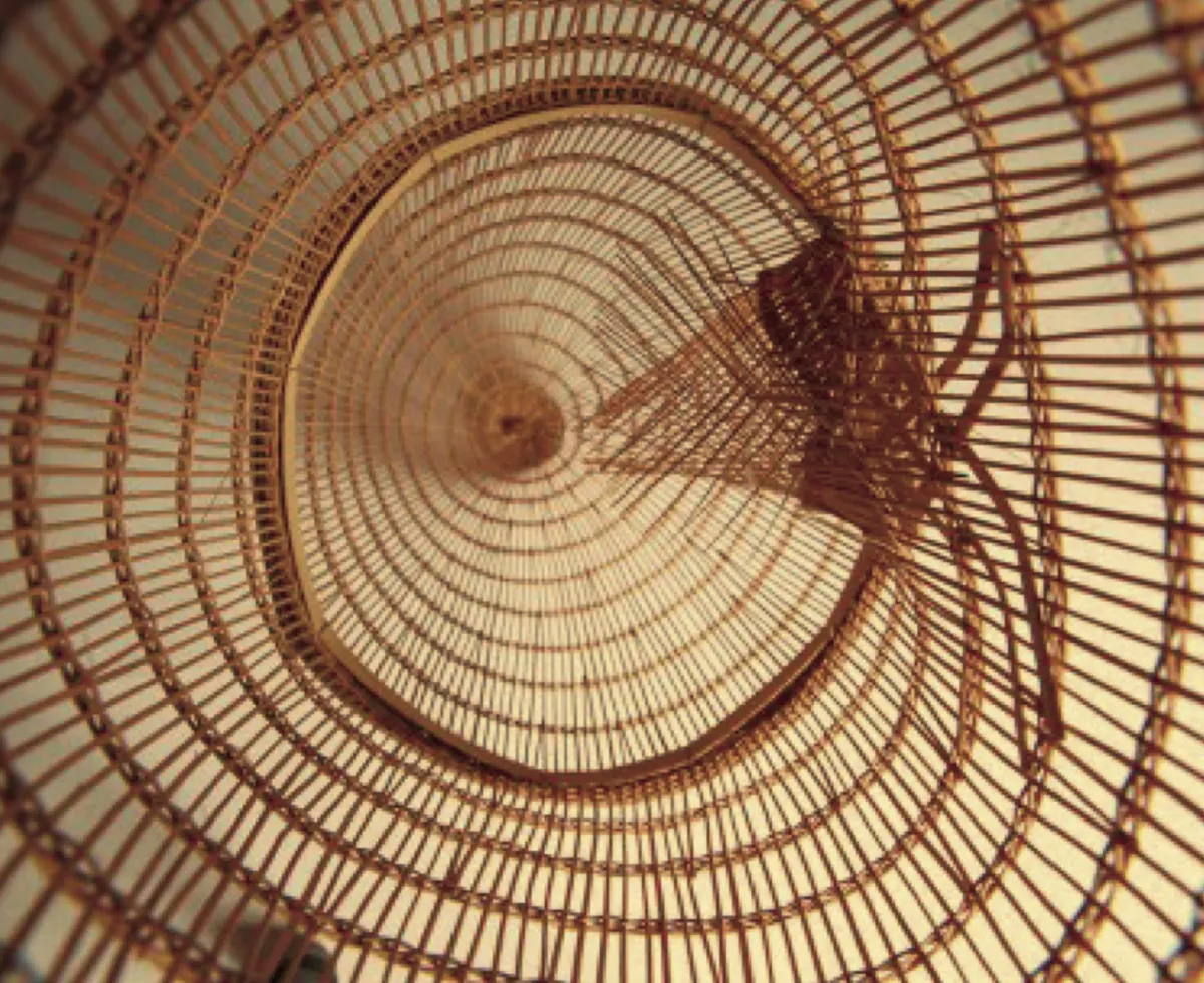 The spiral of a hand-woven basket