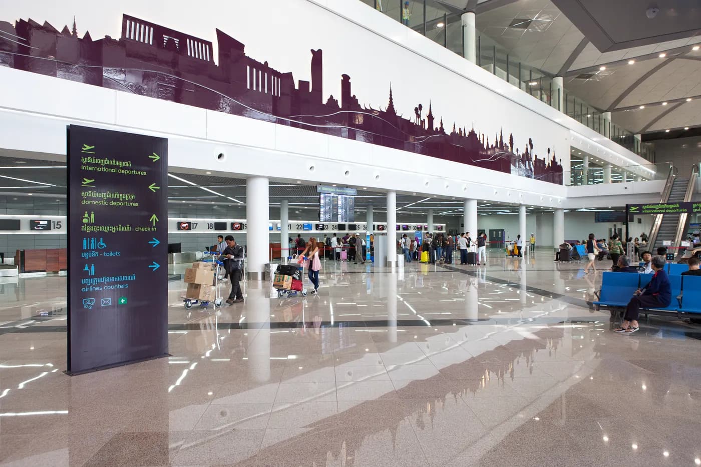 Inside the passenger terminal